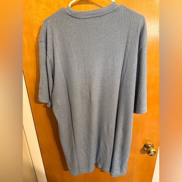 Men's Light Blue Ribbed Tee - Picture 4 of 4